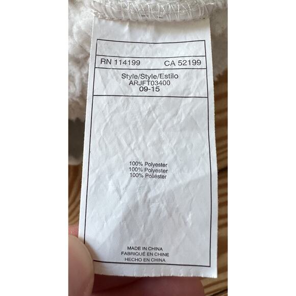 Roxy Hooded Fleece Vest Size Medium Women’s White Full Zip - Picture 5 of 7